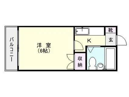 O N 1(1K/3階)の間取り写真