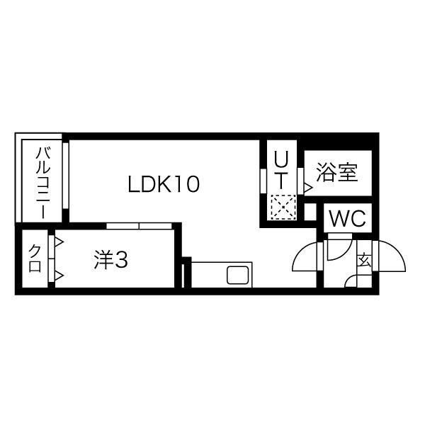 JACK MIYOSHII(1LDK/1階)の間取り写真