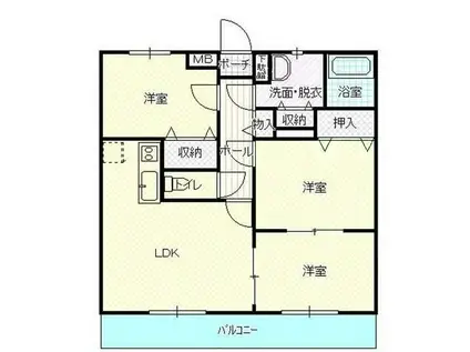 メゾン田中(3LDK/2階)の間取り写真