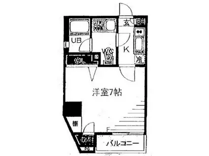 ベルファース新富町(1K/3階)の間取り写真