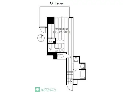 Yビル足立江北ティアラ(ワンルーム/2階)の間取り写真
