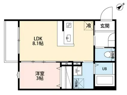 ROBOT HOME 北柏(1LDK/1階)の間取り写真