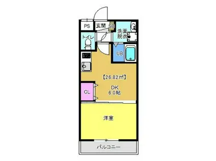 DOMANI(1DK/1階)の間取り写真