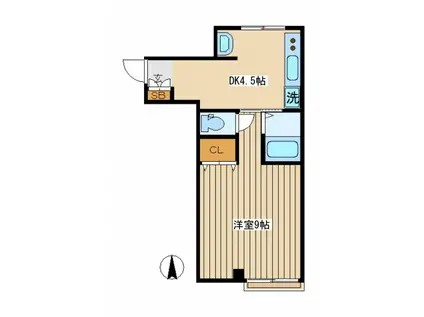 丸共ビル(1DK/2階)の間取り写真