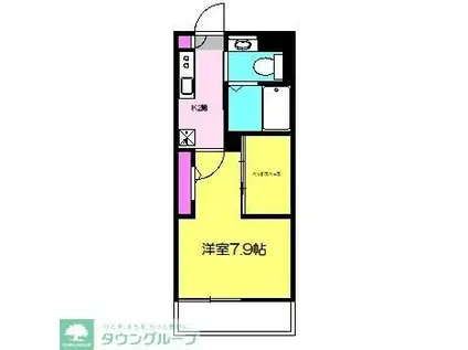 パルコート宮崎台(1K/1階)の間取り写真