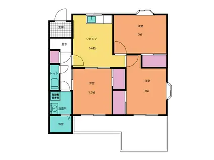 エナール楠 I(3DK/2階)の間取り写真