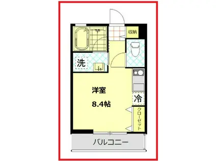 ウエストサイド赤羽(ワンルーム/2階)の間取り写真