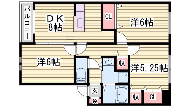 アーバンコートIII(3DK/2階)の間取り写真