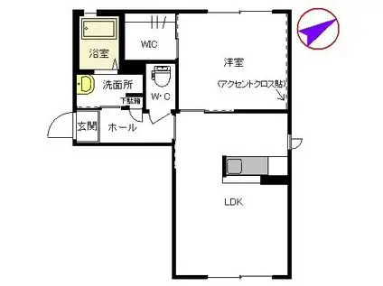 ディアノンSTAGE I (1LDK/1階)の間取り写真