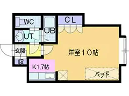 文京台レジデンスII(ワンルーム/3階)の間取り写真