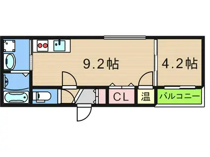 GRANDIR御崎II(1LDK/2階)の間取り写真