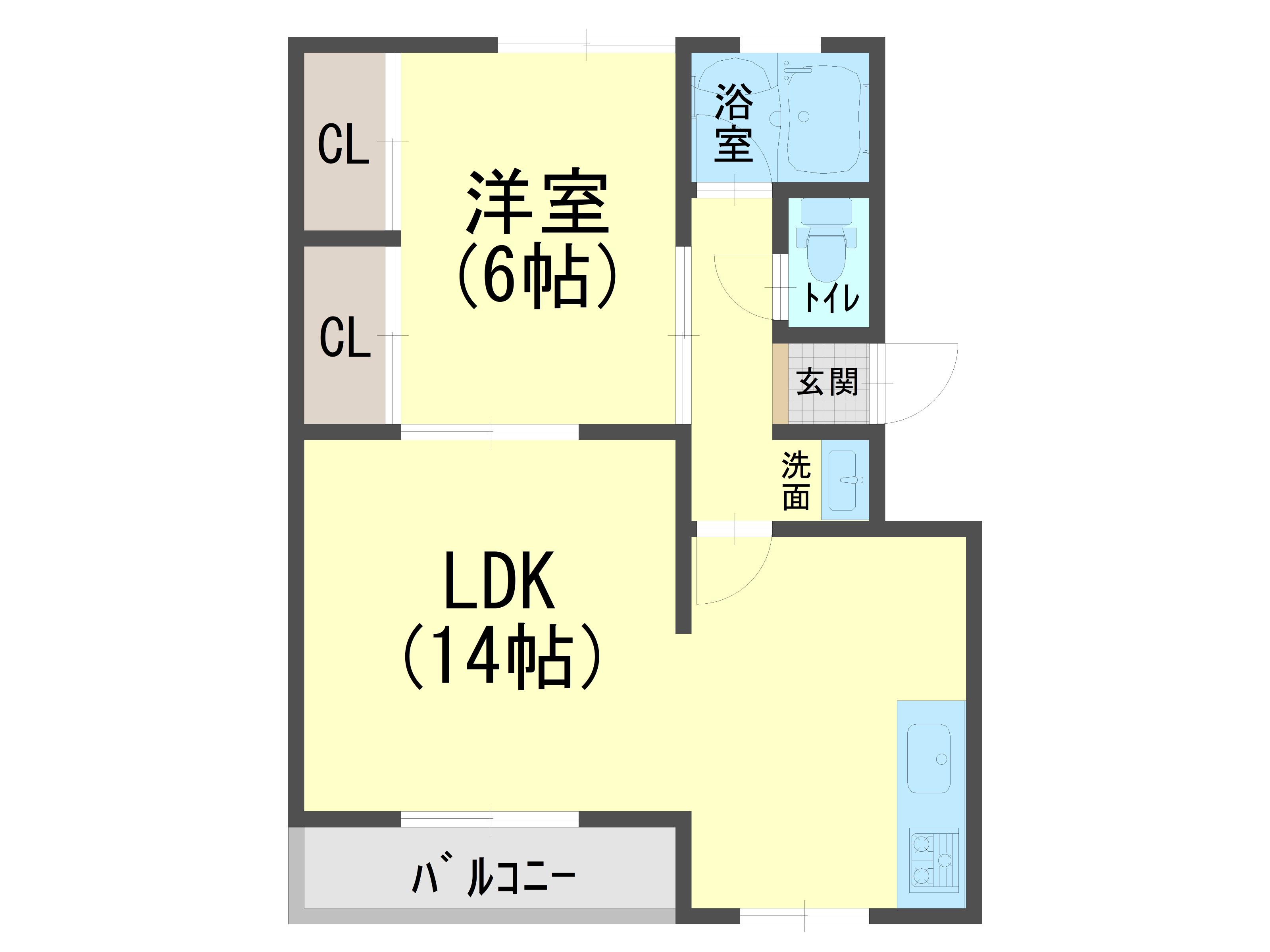 ときわコーポ1号館(1LDK/2階)の間取り写真
