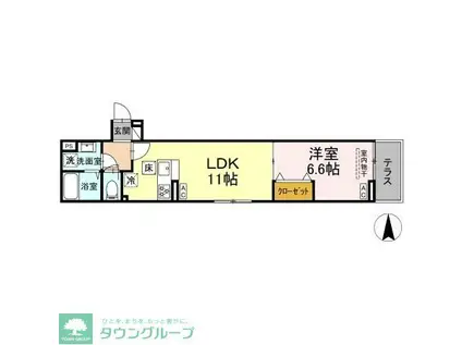 セレスティア南花畑IV(1LDK/1階)の間取り写真