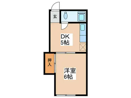 ビラ長月(1DK/1階)の間取り写真