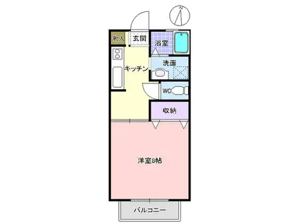 ドルフ尾崎台A(1K/1階)の間取り写真