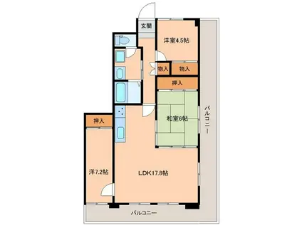 デルマール立山(3LDK/5階)の間取り写真