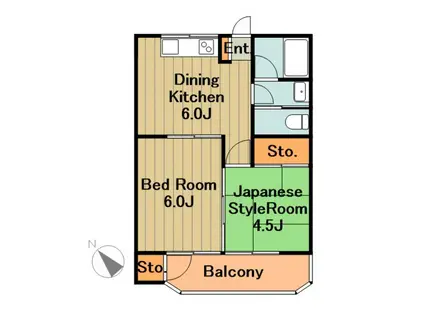 ロードパレスⅠ(2DK/3階)の間取り写真