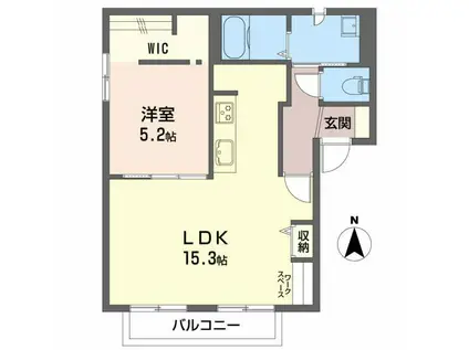 サニーコート花水木B(1LDK/1階)の間取り写真
