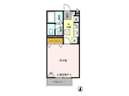 ESPOIR(1K/1階)の間取り写真