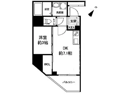 セレニテ神戸元町クレア(1DK/4階)の間取り写真