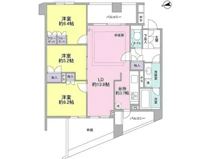 ザセンチュリーミヤザキダイ(3LDK/3階)の間取り写真