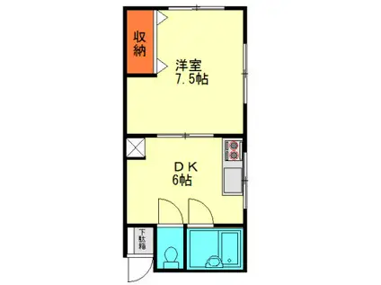 メゾンフラワーII(1DK/3階)の間取り写真