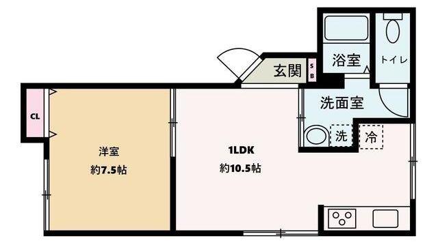 中野新橋ハイツ(1LDK/3階)の間取り写真