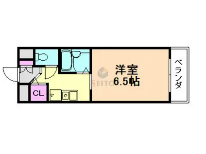ルセント曽根(1K/2階)の間取り写真