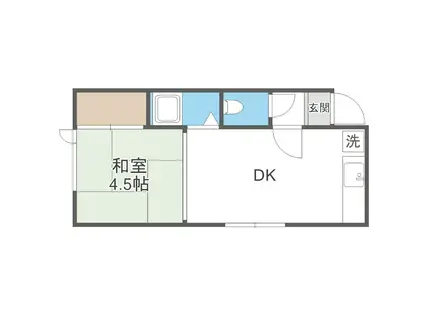 プレベール2(1DK/2階)の間取り写真