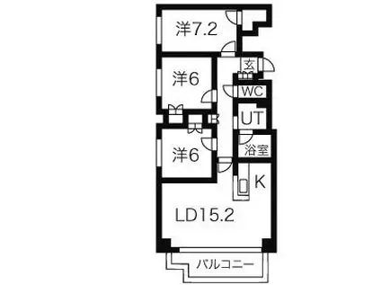 クレステージ宮の森(3LDK/10階)の間取り写真