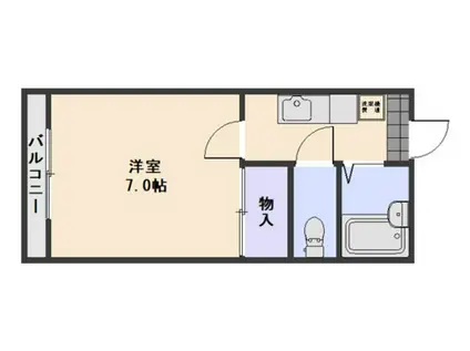 竹田レジデンスA(1K/4階)の間取り写真