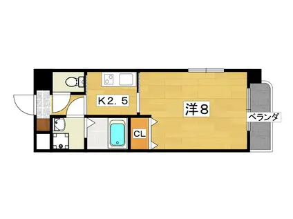 ロータリーマンション香里西之町(1K/5階)の間取り写真