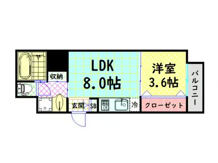 SK BUILDING6(ワンルーム/2階)の間取り写真