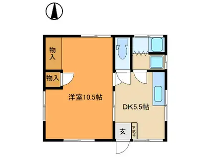 高橋アパート(1DK/2階)の間取り写真