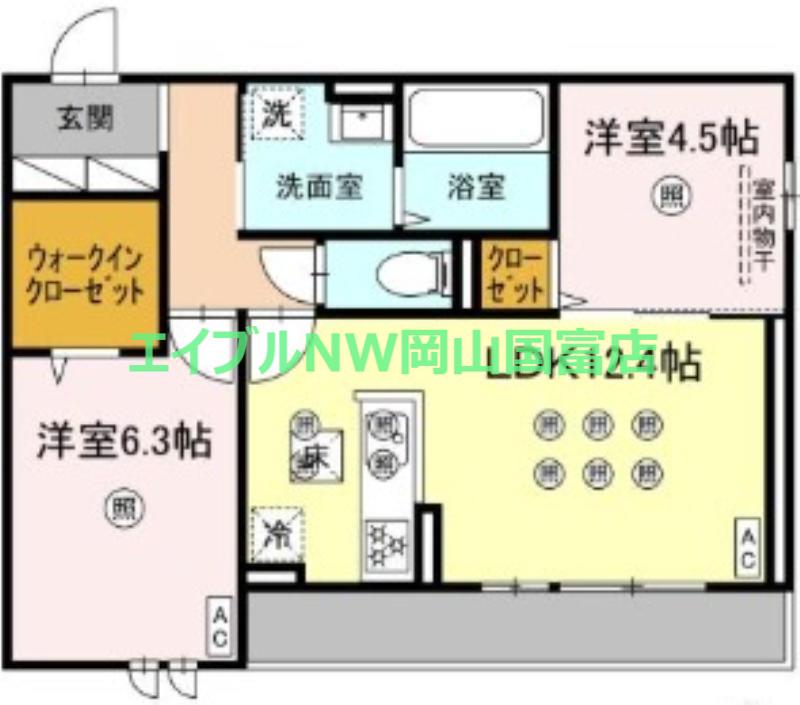 アネックスV(2LDK/1階)の間取り写真