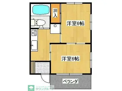 サンパレス(2K/1階)の間取り写真