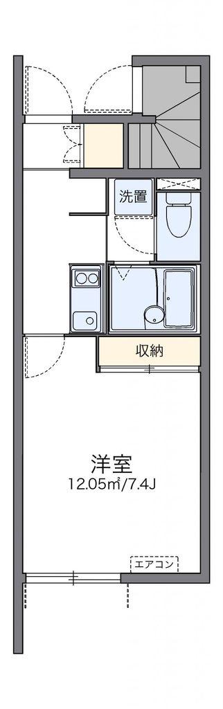 レオネクストエルラゾ(1K/1階)の間取り写真