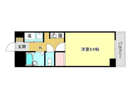 ホリホックイン八幡(1K/2階)の間取り写真