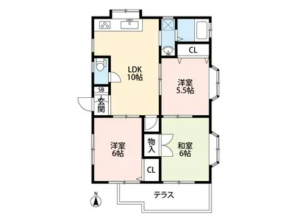 メゾンドラフィーネII(3LDK/1階)の間取り写真