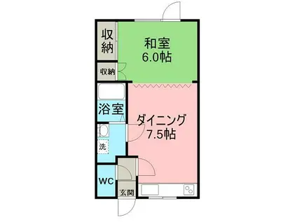 サイトウハイツ3(1DK/2階)の間取り写真