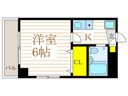 ロックケープ(1K/6階)の間取り写真