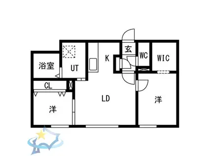 DAITO RESIDENCE 中央区役所前(2LDK/5階)の間取り写真
