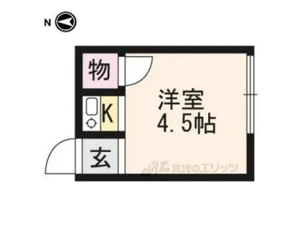 若竹荘(ワンルーム/1階)の間取り写真