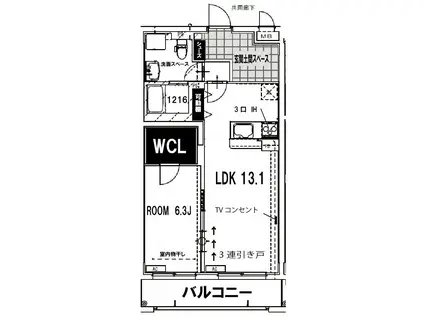 アネシス(1LDK/1階)の間取り写真