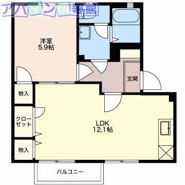 プルミエール(1LDK/2階)の間取り写真
