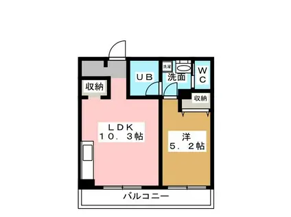 オクドテラス(1LDK/4階)の間取り写真