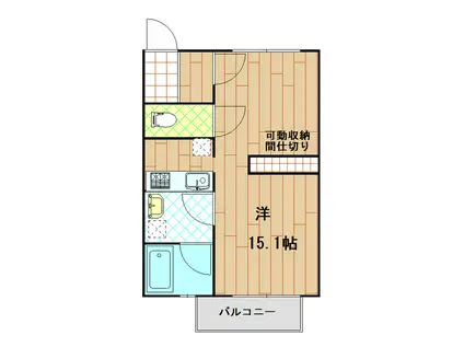 メープルコート(1LDK/2階)の間取り写真