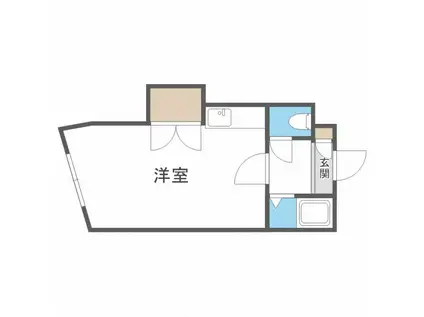 ハイツフランセ22(ワンルーム/2階)の間取り写真