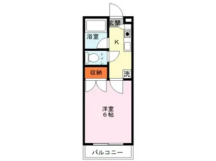 ツインコーポ谷津A(1K/1階)の間取り写真