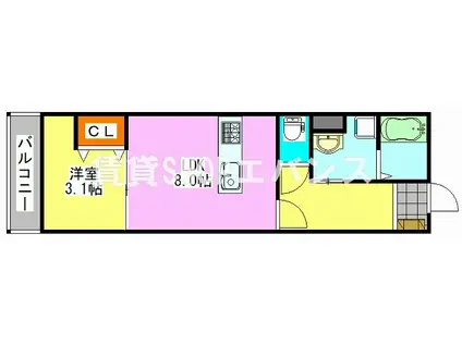 EVER ONE(1LDK/3階)の間取り写真